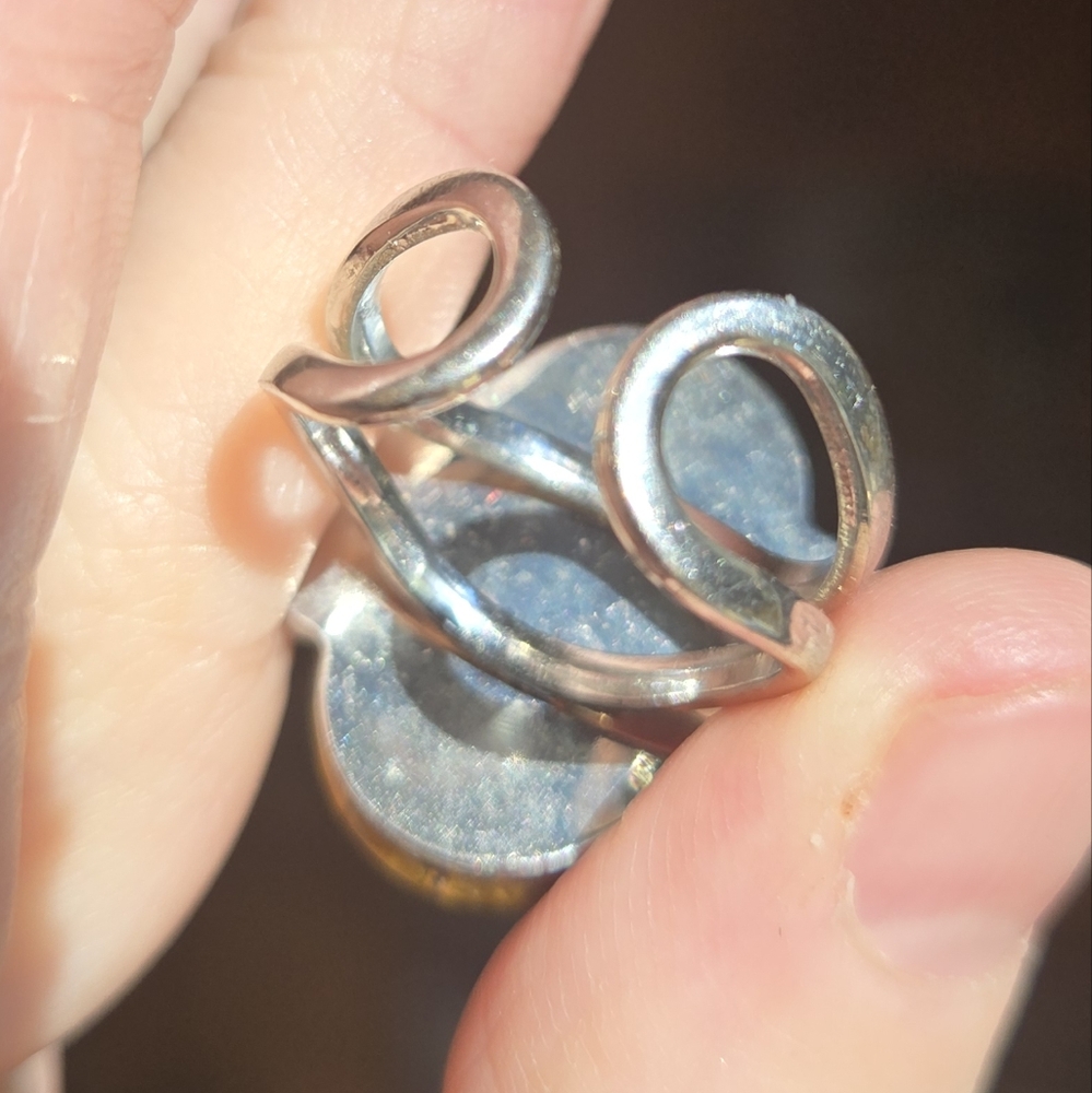 Tiger's Eye Silver Ring sz 8 adjustable - Picture 9 of 10